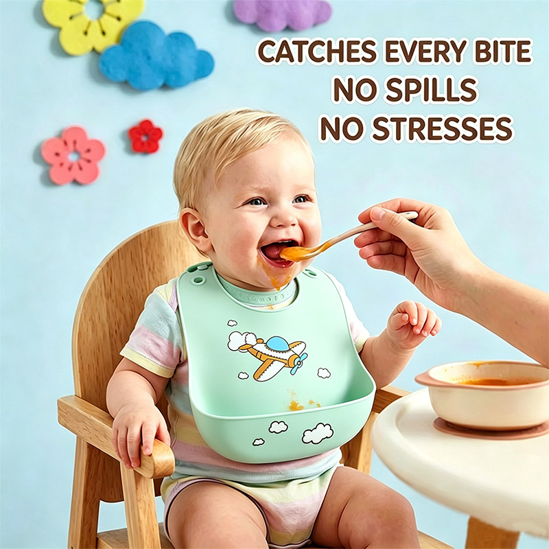 Feeding Baby Food - Bavaglino in silicone per l'alimentazione del